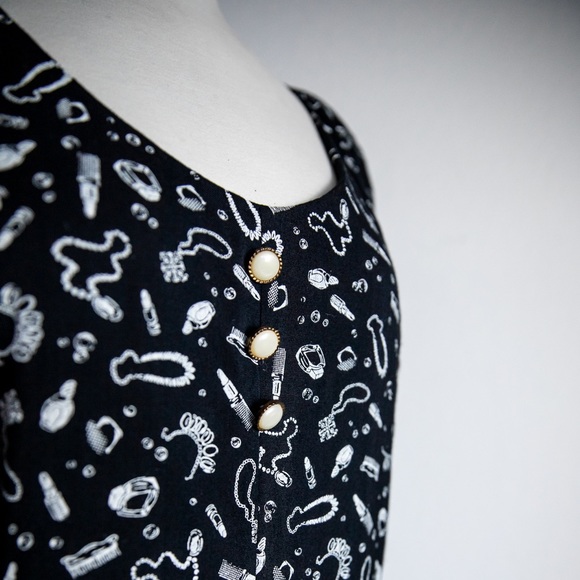 Black 90’s Wide Leg Romper - Picture 3 of 9